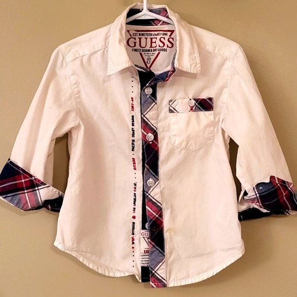 Guess white cotton button down shirt - Picture 1 of 7